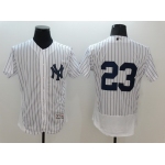 Men's New York Yankees #23 Don Mattingly Retired White 2016 Flexbase Majestic Baseball Jersey