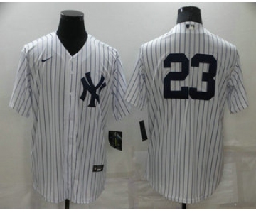 Men's New York Yankees #23 Don Mattingly White No Name Stitched MLB Nike Cool Base Jersey
