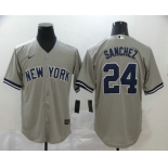 Men's New York Yankees #24 Gary Sanchez Gray Stitched MLB Cool Base Nike Jersey