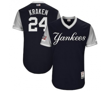 Men's New York Yankees 24 Gary Sanchez Kraken Majestic Navy 2018 Players' Weekend Authentic Jersey