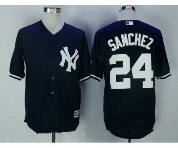 Men's New York Yankees #24 Gary Sanchez Navy Blue Name Stitched MLB Majestic Cool Base Jersey