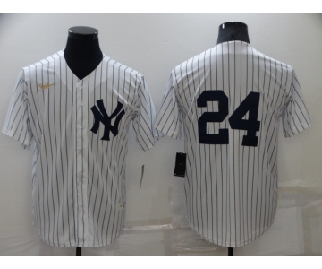 Men's New York Yankees #24 Gary Sanchez No Name White Throwback Stitched MLB Cool Base Nike Jersey