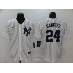 Men's New York Yankees #24 Gary Sanchez White Home Stitched MLB Cool Base Nike Jersey