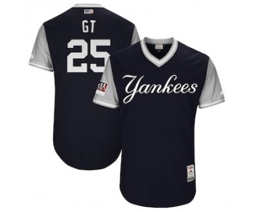 Men's New York Yankees 25 Gleyber Torres GT Majestic Navy 2018 Players' Weekend Authentic Jersey