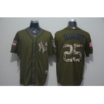 Men's New York Yankees #25 Mark Teixeira Green Salute to Service Majestic Baseball Jersey