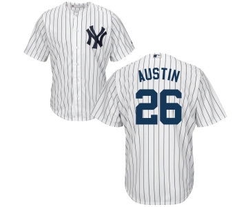 Men's New York Yankees #26 Tyler Austin White Home Stitched MLB Majestic Cool Base Jersey