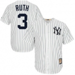 Men's New York Yankees 3 Babe Ruth Majestic White Home Cool Base Cooperstown Collection Player Jersey