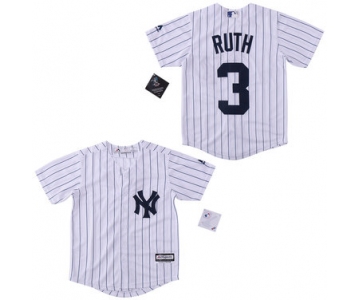 Men's New York Yankees #3 Babe Ruth White Cool Base Jersey