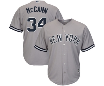 Men's New York Yankees #34 Brian McCann Gray Road Stitched MLB Majestic Cool Base Jersey