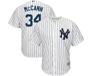 Men's New York Yankees #34 Brian McCann White Home Stitched MLB Majestic Cool Base Jersey