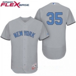 Men's New York Yankees #35 Michael Pineda Gray With Baby Blue Father's Day Stitched MLB Majestic Flex Base Jersey