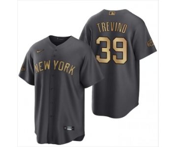 Men's New York Yankees #39 Jose Trevino Charcoal 2022 All-Star Cool Base Stitched Baseball Jersey