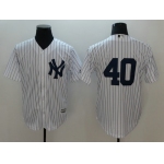 Men's New York Yankees 40 Luis Severino Majestic White Cool Base Player Replica Jersey