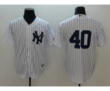Men's New York Yankees 40 Luis Severino Majestic White Cool Base Player Replica Jersey