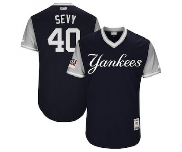 Men's New York Yankees 40 Luis Severino Sevy Majestic Navy 2018 Players' Weekend Authentic Jersey