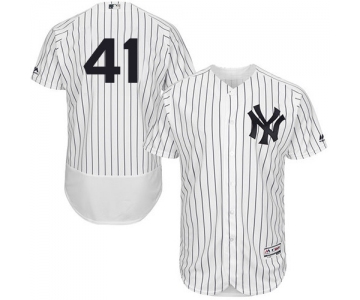 Men's New York Yankees #41 Miguel Andujar White Strip Flexbase Authentic Collection Stitched Baseball Jersey