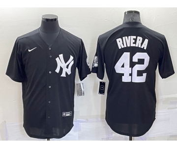 Men's New York Yankees #42 Mariano Rivera Black Stitched Nike Cool Base Throwback Jersey