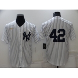 Men's New York Yankees #42 Mariano Rivera No Name White Throwback Stitched MLB Cool Base Nike Jersey