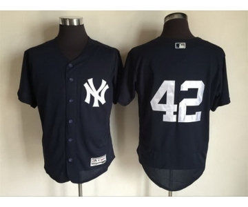 Men's New York Yankees #42 Mariano Rivera Retired Navy Blue 2016 Flexbase Majestic Baseball Jersey