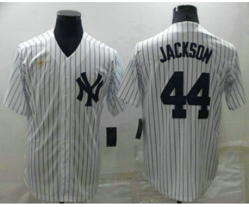 Men's New York Yankees #44 Reggie Jackson White Throwback Stitched MLB Cool Base Nike Jersey