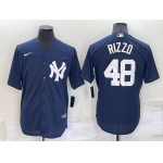 Men's New York Yankees #48 Anthony Rizzo Navy Blue Stitched Nike Cool Base Throwback Jersey