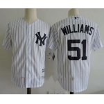 Men's New York Yankees #51 Bernie Williams Retired White Stitched MLB Majestic Cool Base Jersey