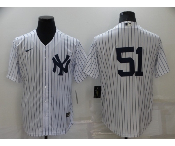 Men's New York Yankees #51 Bernie Williams White Cool Base Stitched Baseball Jersey