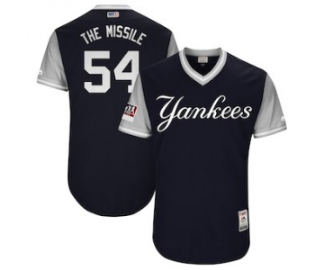Men's New York Yankees 54 Aroldis Chapman The Missile Majestic Navy 2018 Players' Weekend Authentic Jersey