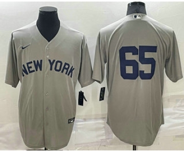 Men's New York Yankees #65 Nestor Cortes 2021 Grey Field of Dreams Cool Base Stitched Baseball Jersey