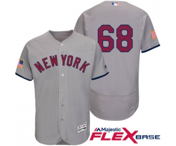 Men's New York Yankees #68 Dellin Betances Gray Stars & Stripes Fashion Independence Day Stitched MLB Majestic Flex Base Jersey