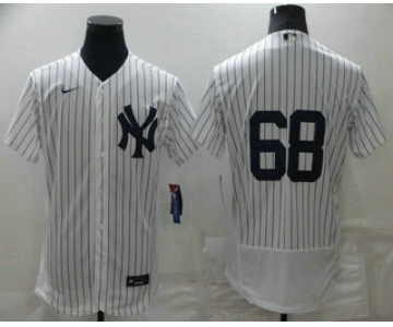 Men's New York Yankees #68 Dellin Betances White Home No Name Stitched MLB Flex Base Nike Jersey