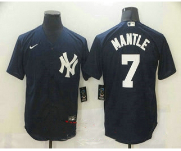 Men's New York Yankees #7 Mickey Mantle Navy Blue Stitched MLB Nike Cool Base Jersey