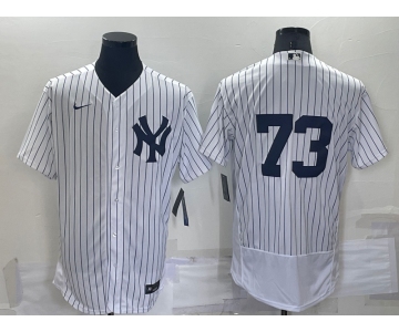 Men's New York Yankees #73 Antoan Richardson White No Name Stitched MLB Flex Base Nike Jersey