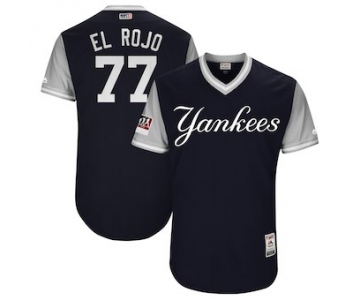 Men's New York Yankees 77 Clint Frazier El Rojo Majestic Navy 2018 Players' Weekend Authentic Jersey