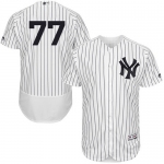 Men's New York Yankees #77 Clint Frazier White Strip Flexbase Authentic Collection Stitched Baseball Jersey