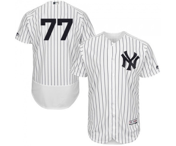 Men's New York Yankees #77 Clint Frazier White Strip Flexbase Authentic Collection Stitched Baseball Jersey