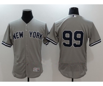 Men's New York Yankees #99 Aaron Judg Gray Road Stitched MLB Majestic Cool Base Jersey