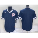 Men's New York Yankees Blank Blue Nike Cooperstown Collection Legend V Neck Jersey