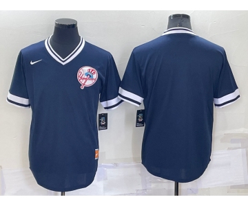 Men's New York Yankees Blank Blue Nike Cooperstown Collection Legend V Neck Jersey