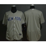 Men's New York Yankees Blank Gray Stitched MLB Flex Base Nike Jersey