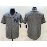 Men's New York Yankees Blank Grey Gridiron Cool Base Stitched Baseball Jersey