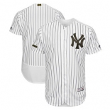 Men's New York Yankees Blank Majestic White 2018 Memorial Day Authentic Collection Flex Base Team Jersey