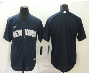 Men's New York Yankees Blank Navy Blue Stitched MLB Cool Base Nike Jersey