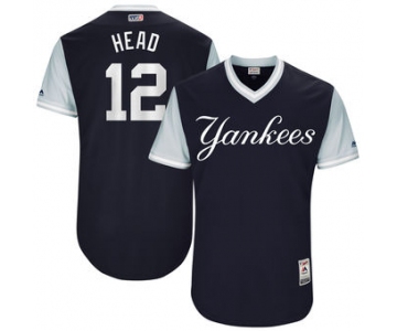 Men's New York Yankees Chase Headley Head Majestic Navy 2017 Players Weekend Authentic Jersey