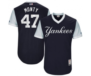 Men's New York Yankees Jordan Montgomery Monty Majestic Navy 2017 Players Weekend Authentic Jersey