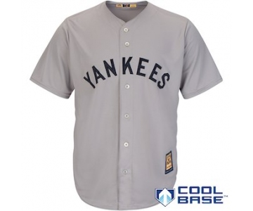 Men's New York Yankees Majestic Blank Gray Road Cooperstown Cool Base Team Jersey