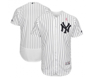 Men's New York Yankees Majestic White 2018 Mother's Day Home Flex Base Team Jersey