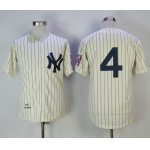 Mitchell And Ness 1939 New York Yankees #4 Lou Gehrig Cream Throwback Stitched MLB Jersey