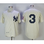 Mitchell And Ness New York Yankees #3 Babe Ruth Cream Throwback Stitched MLB Jersey