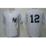 New York Yankees #12 Wade Boggs 1996 White Throwback Jersey